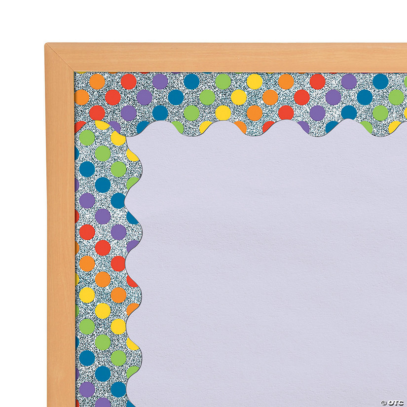 Carson-dellosa ® Glitter Rainbow Dots Scalloped Bulletin Board Borders 