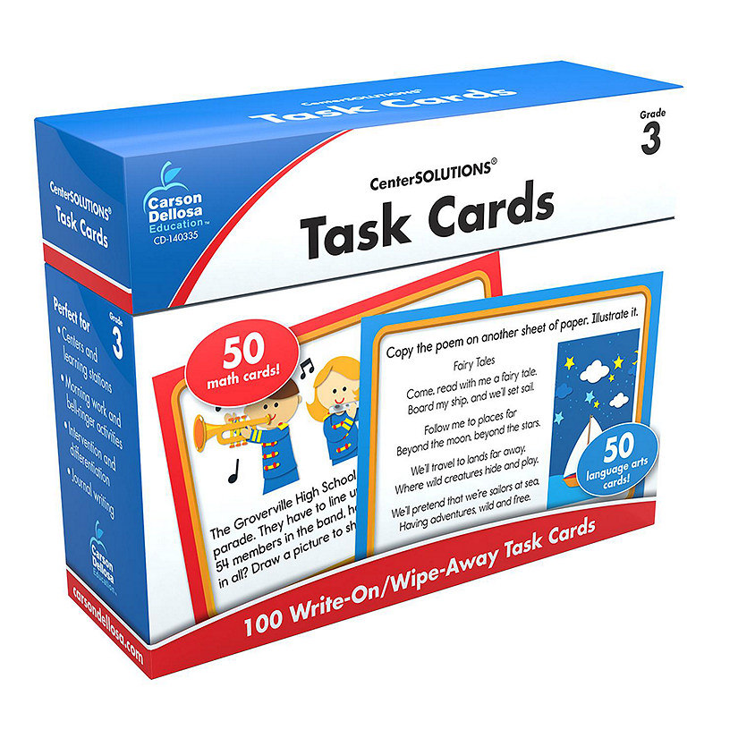 Carson Dellosa Task Cards Learning Cards, Grade 3 Image