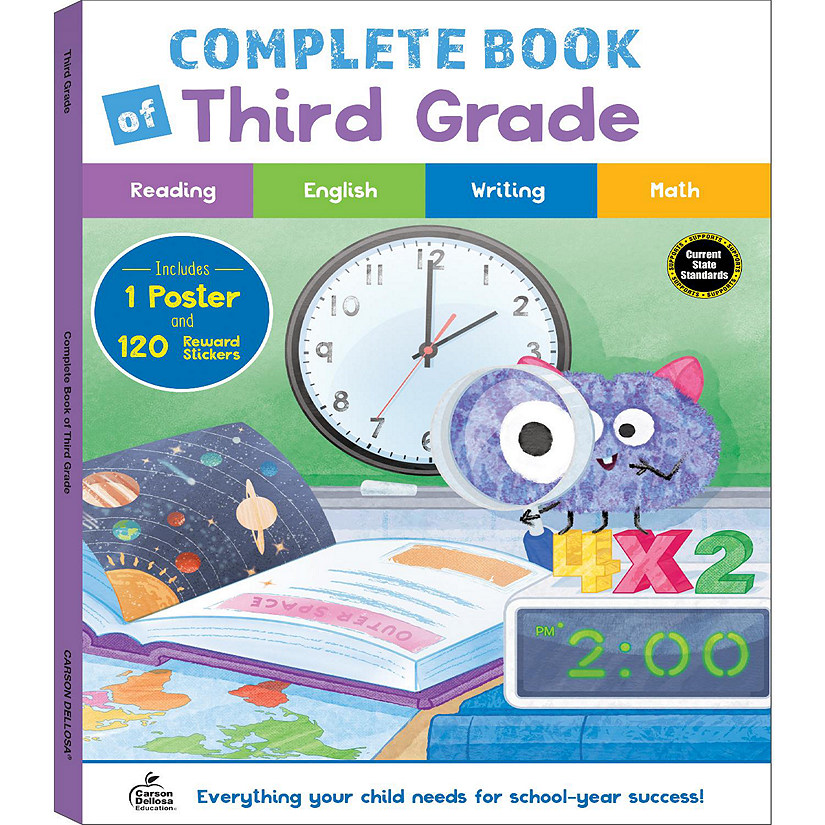 Carson Dellosa The Complete Book of 3rd Grade Workbook, Reading Comprehension, Math and More for Classroom or Homeschool Image