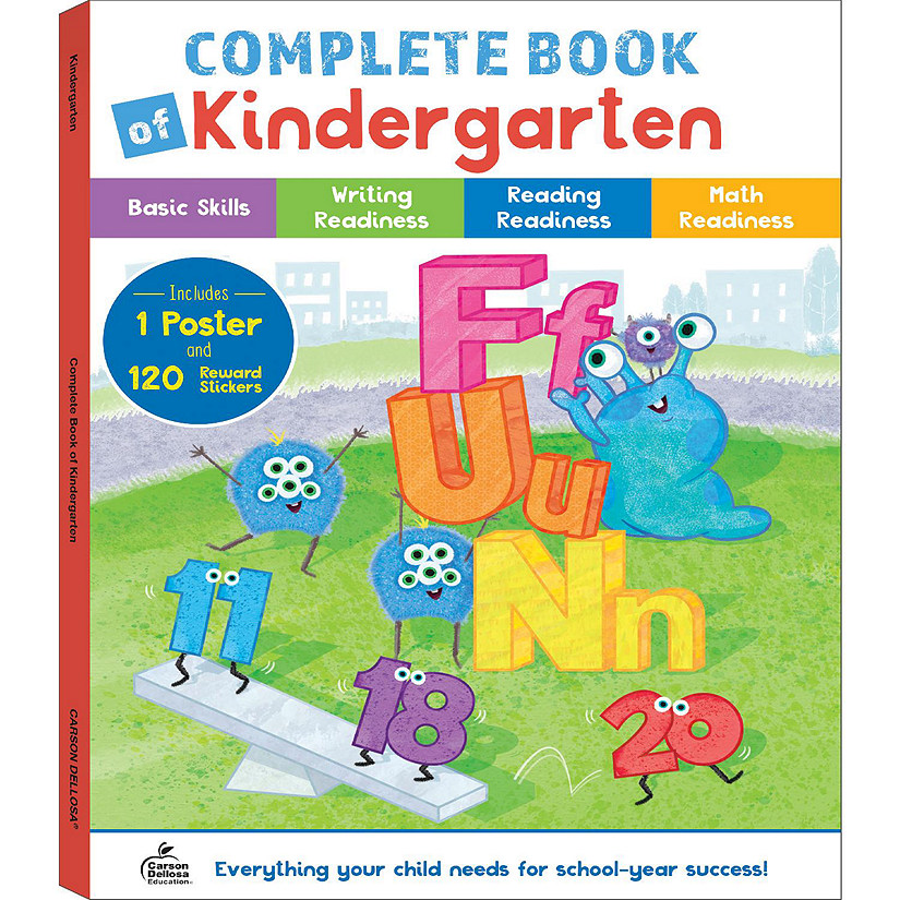 Carson Dellosa The Complete Book of Kindergarten Workbook, Learn the Alphabet, Money, Math and Writing for Kindergarten and Preschool Image