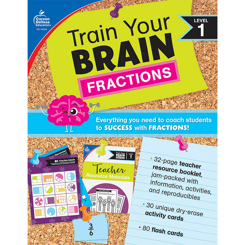 Carson Dellosa Train Your Brain: Fractions Level 1 Classroom Kit Image
