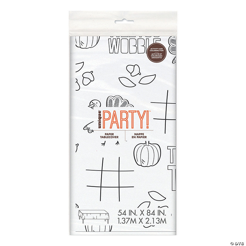 Cartoon Turkey Activity Paper Tablecloth Discontinued
