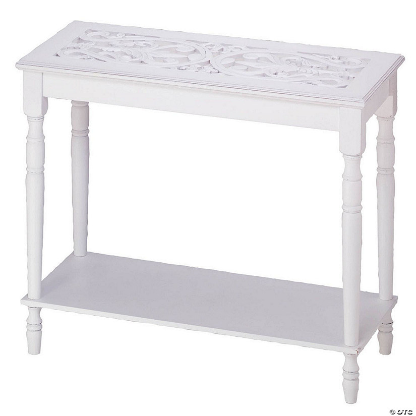 Carved-Top Table 35X14X29" Image