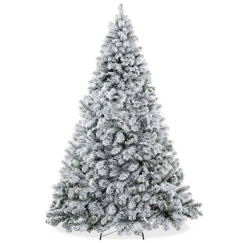 Casafield 6FT Snow-Flocked Pine Realistic Artificial Holiday Christmas Tree with Stand Image
