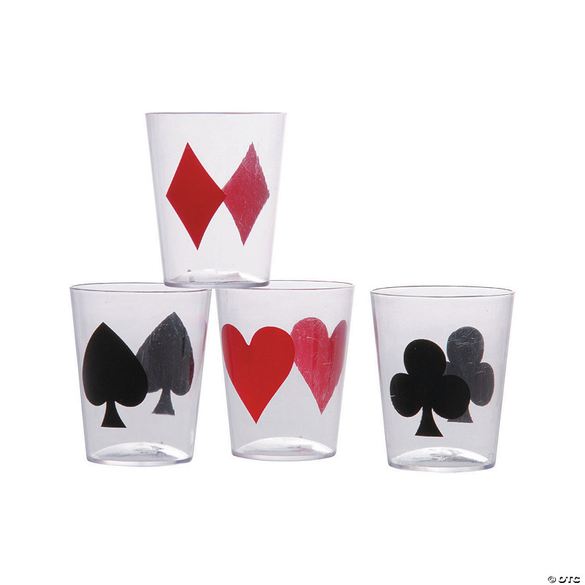 Casino Card Suit BPA-Free Plastic Shot Glasses - 24 Ct. Image