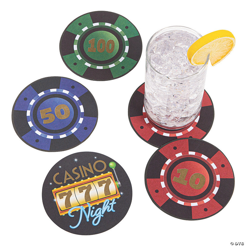 Casino Night Disposable Coasters 12 Pc. Oriental Trading