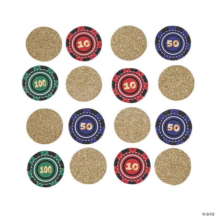 Casino Night Poker Chip Confetti Image