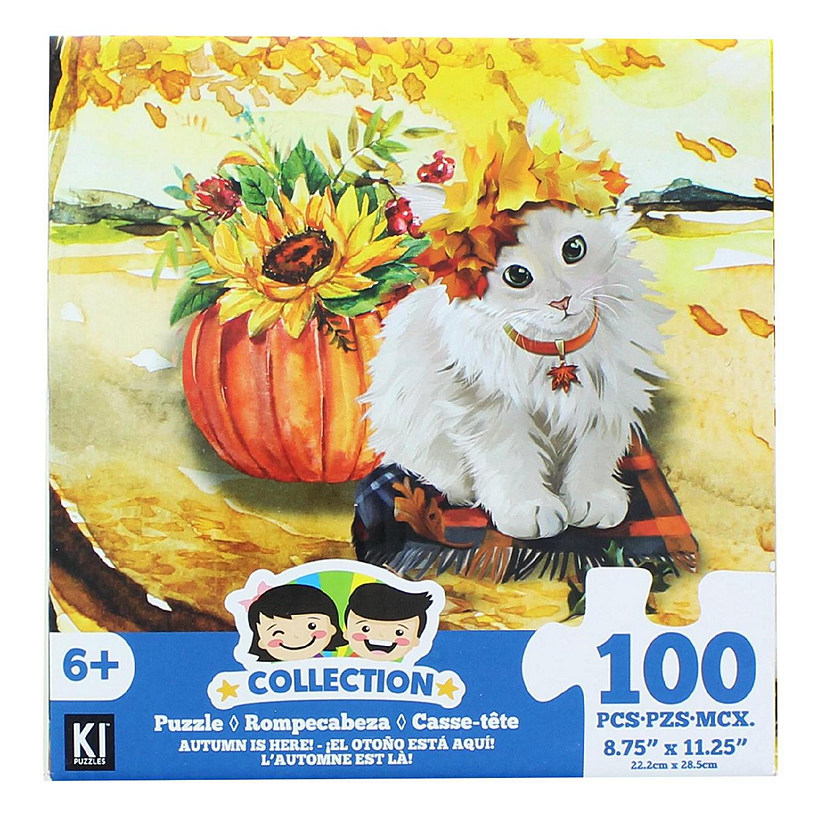 Cat and Pumpkin 100 Piece Juvenile Collection Jigsaw Puzzle Image