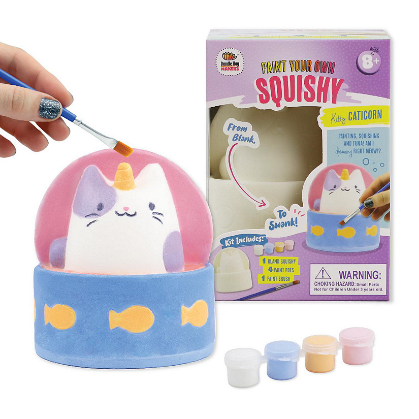 Caticorn (Unicorn + Cat) Color Your Own Squishies Paint Kit Image