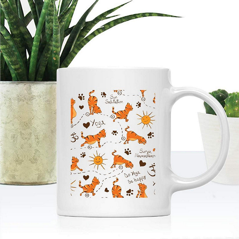 Cats Surya Namaskar Yoga Ceramic Mug Image