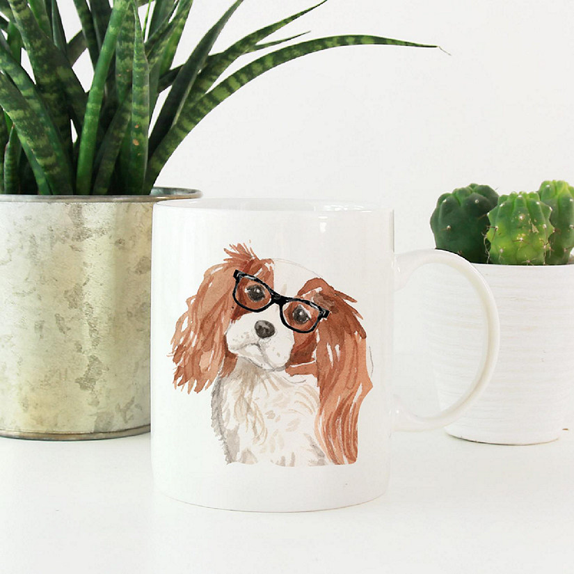 Cavalier Spaniel Black Glasses Mug Image