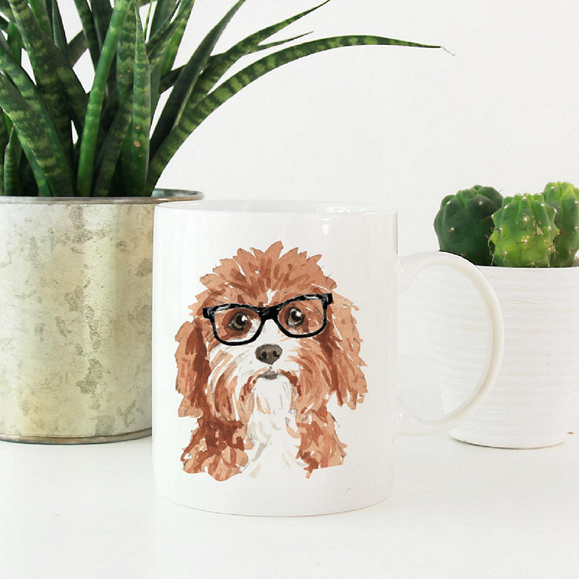 Cavapoo Black Glasses Ceramic Mug Image
