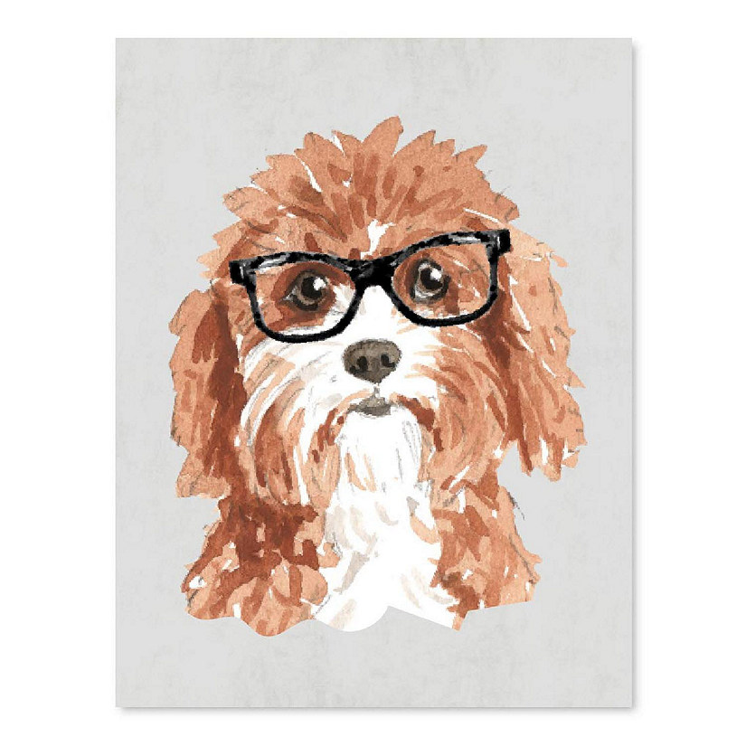 Cavapoo Dog Print Black Glasses 8.5x11in Image