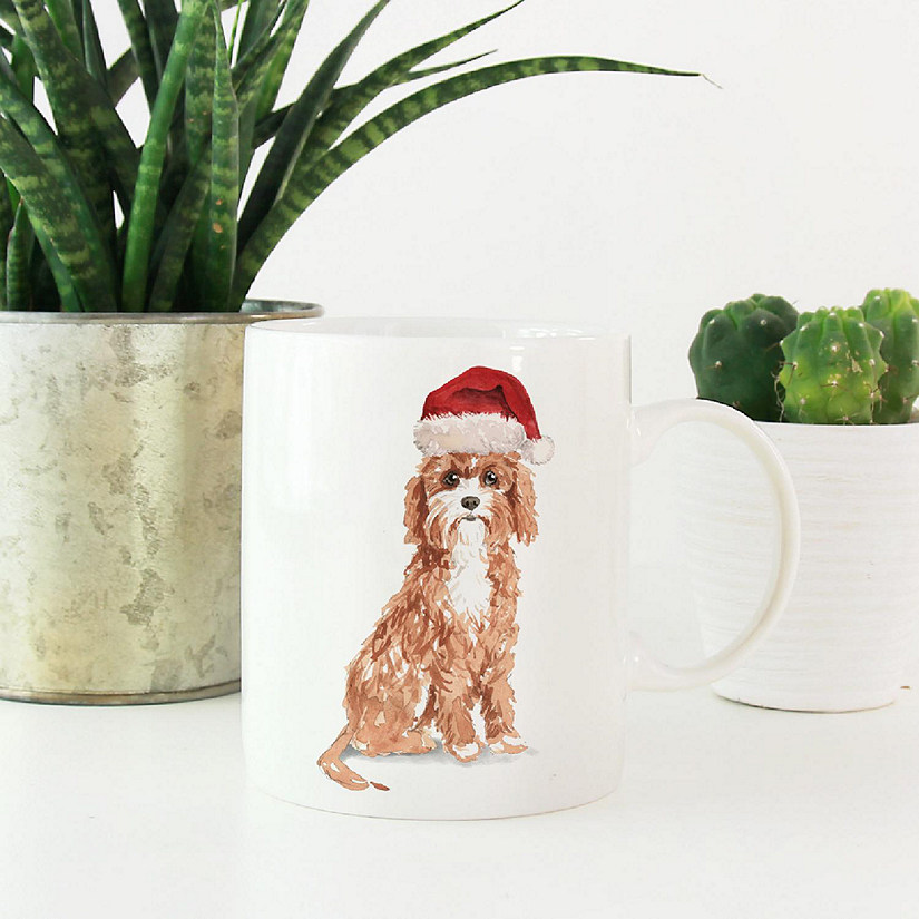 Cavapoo Santa Hat Ceramic Mug Image