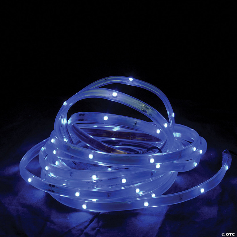CC Christmas Decor - 18' Blue LED Outdoor Christmas Linear Tape Lighting - White Finish Image