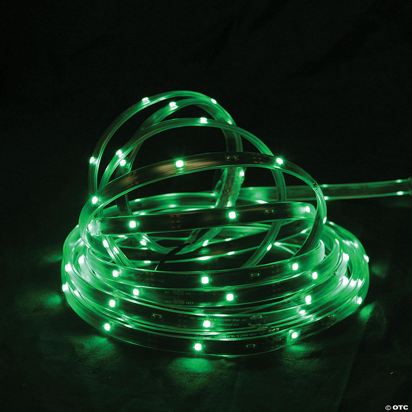 CC Christmas Decor - 18' Green LED Outdoor Christmas Linear Tape Lighting - Black Finish Image