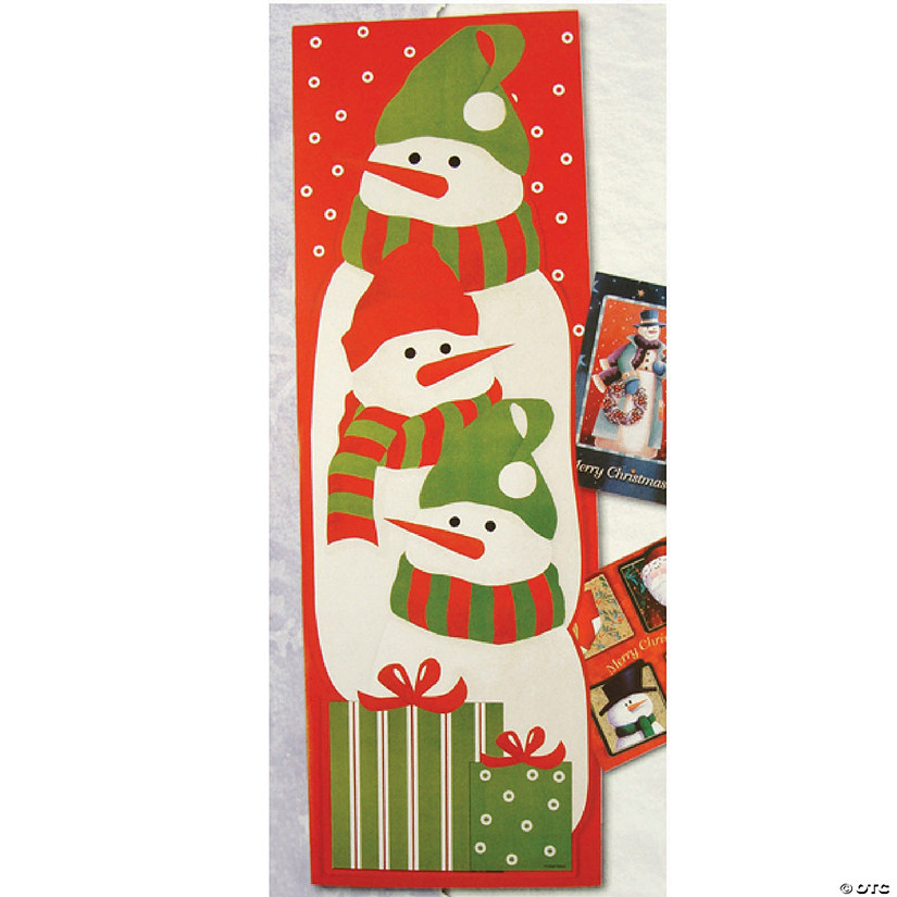 CC Christmas Decor - Club Pack of 108 Red and White Snowmen Christmas Wall Cardholders 36" Image