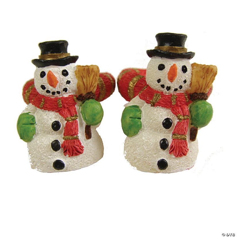 CC Christmas Decor - Club Pack of 288 White and Orange Friendly Snowman Christmas Taper Candle Rings 1.25" Image