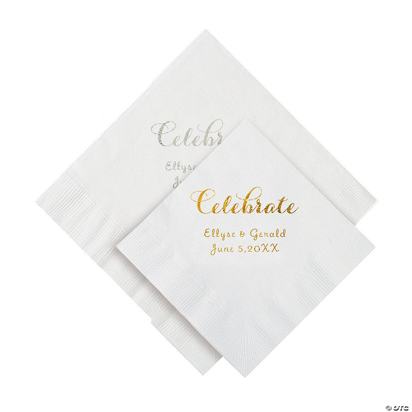 Celebrate Personalized Napkins - Beverage or Luncheon Image