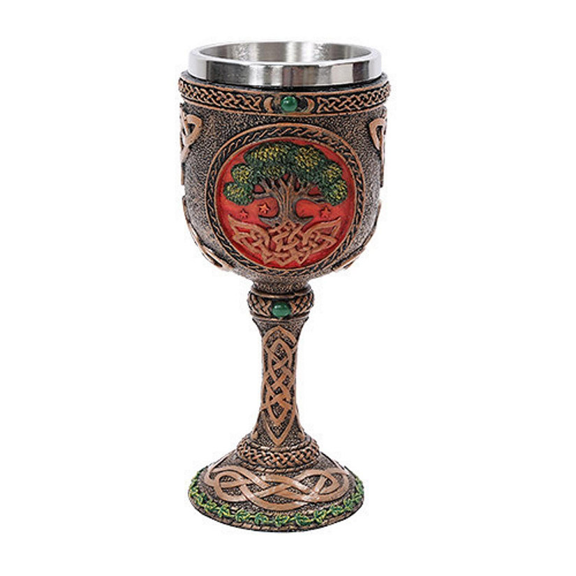 Celtic Tree of Life Goblet Chalice Cup New Image