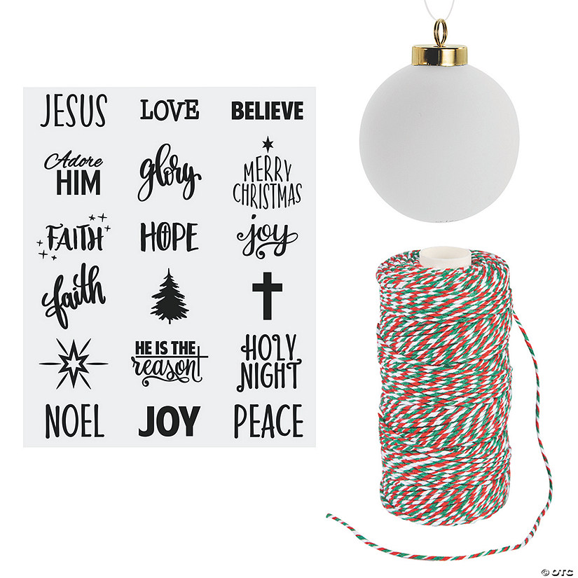 Ceramic Bulb Ornaments with Faith Decals Kit - 12 Image