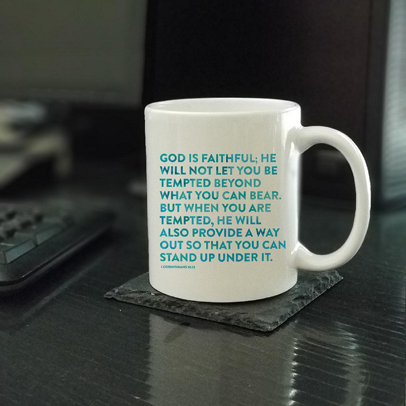 Ceramic Mug Bible Verse 1 Cor 10:13 Image