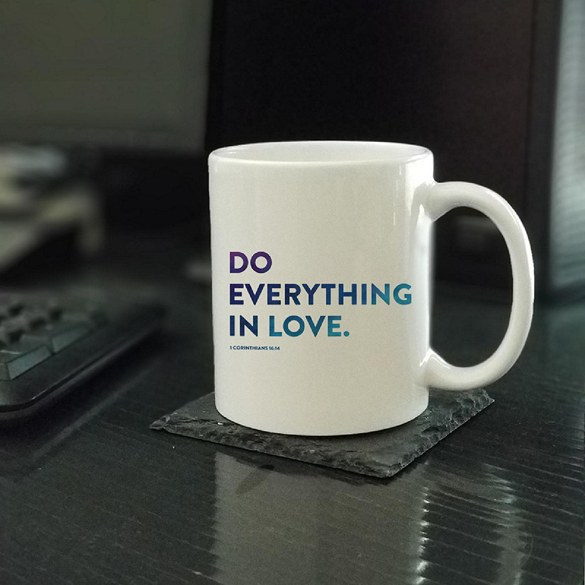Ceramic Mug Bible Verse 1 Cor 16:14 Image