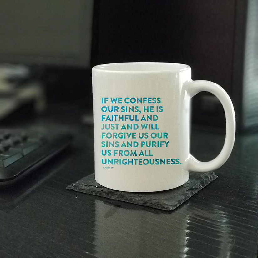 Ceramic Mug Bible Verse 1 John 1:9 Image
