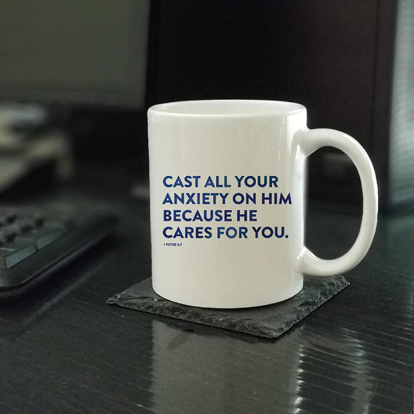 Ceramic Mug Bible Verse 1 Pet 5:7 Image
