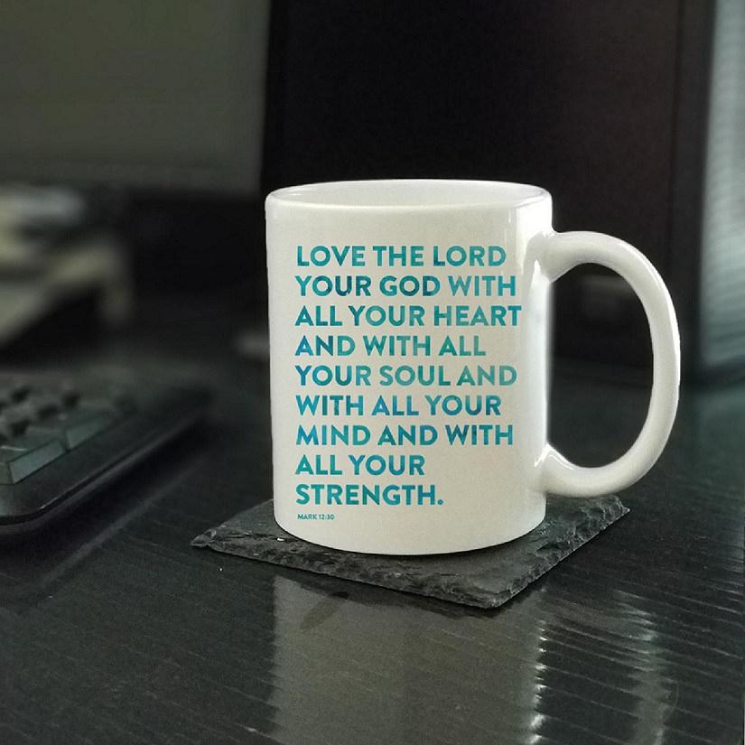 Ceramic Mug Bible Verse Mark 12:30 Image