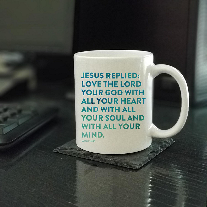 Ceramic Mug Bible Verse Matt 22:37 Image