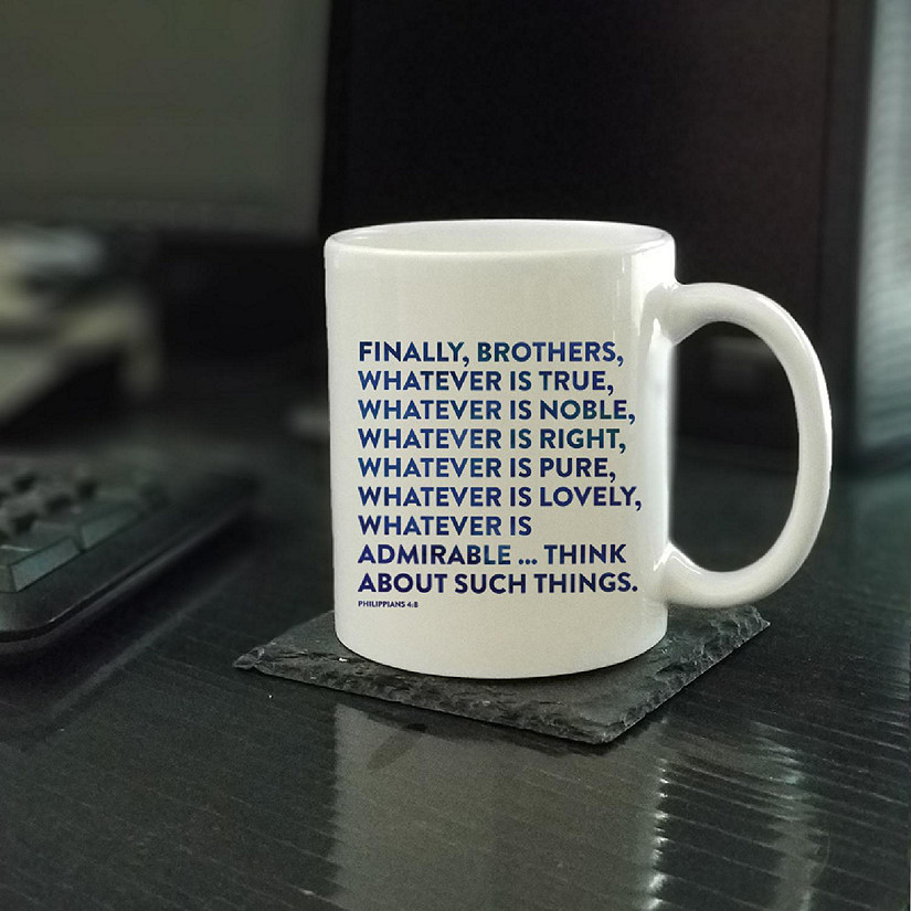 Ceramic Mug Bible Verse Phil 4:8 Image