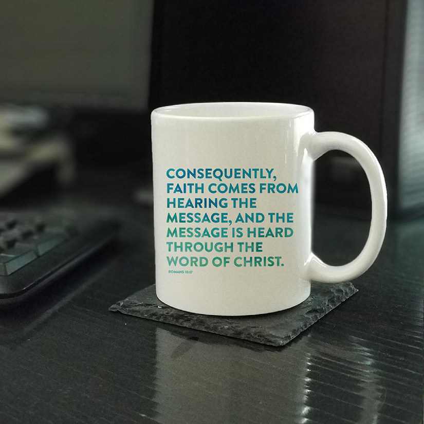 Ceramic Mug Bible Verse Rom 10:17 Image