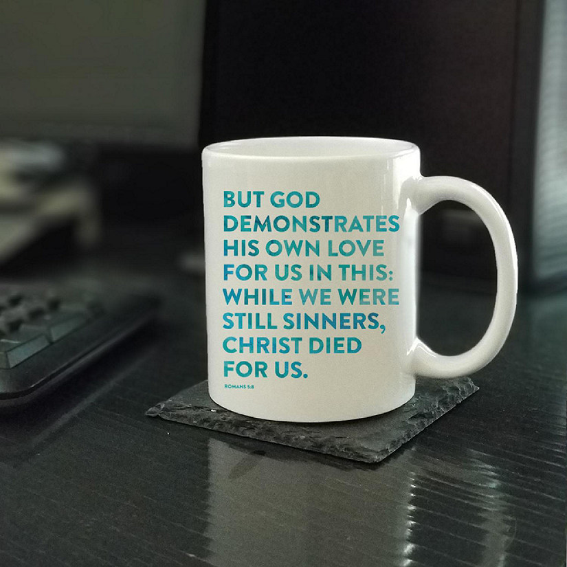 Ceramic Mug Bible Verse Rom 5:8 Image