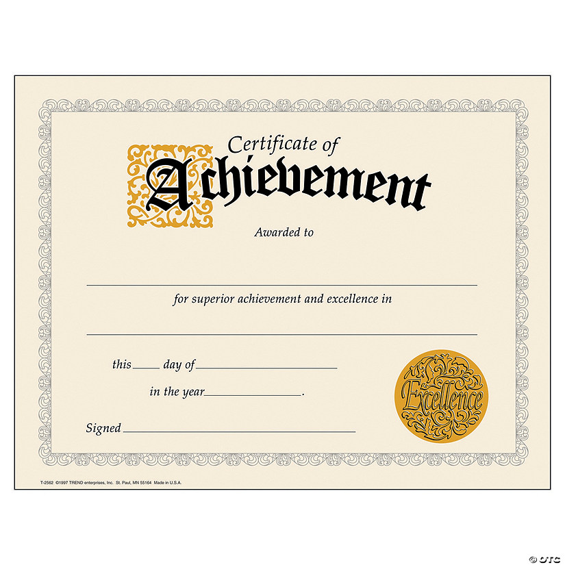Certificates of Achievement Image