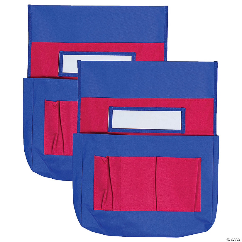 Chairback Buddy&#8482; Pocket Chart, Blue/Red, Pack of 2 Image