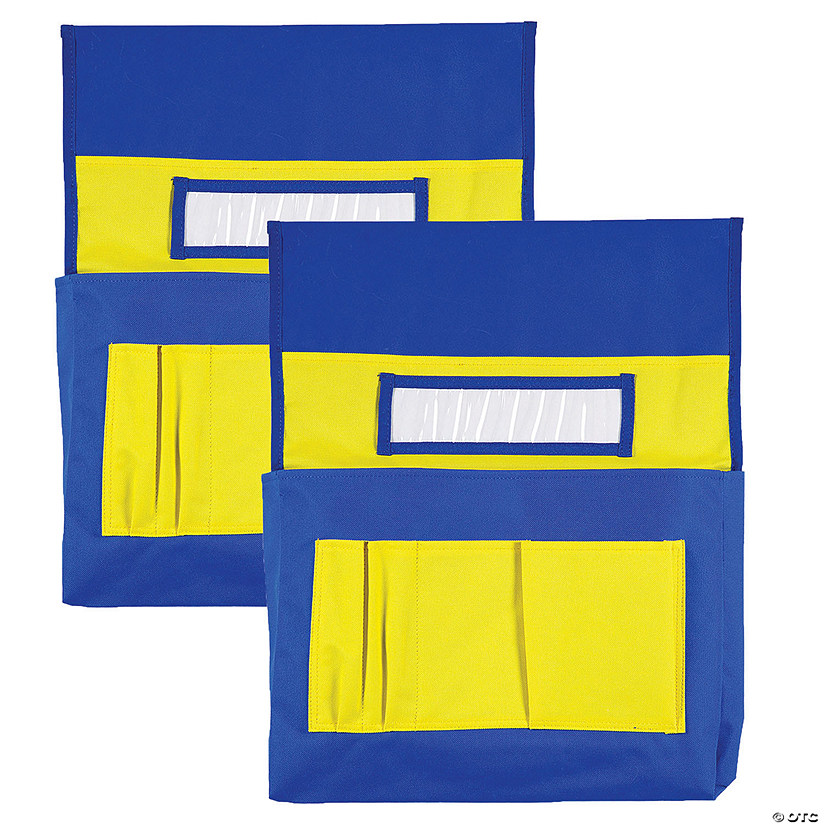 Chairback Buddy&#8482; Pocket Chart, Blue/Yellow, Pack of 2 Image