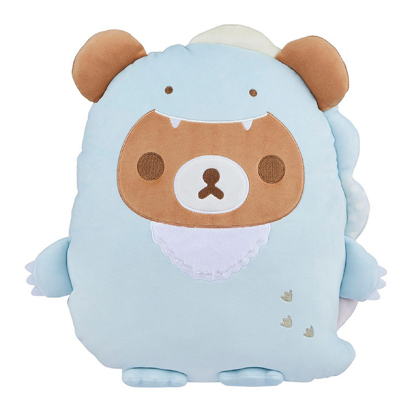 Chairoikoguma San-X Original Plays with Dino Flat Mochi Series Plush - Pastel Blue Image