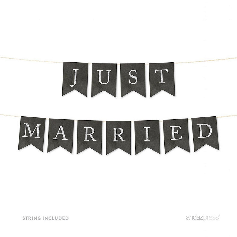 Chalkboard Just Married - 4 x 5.5 Inch Image