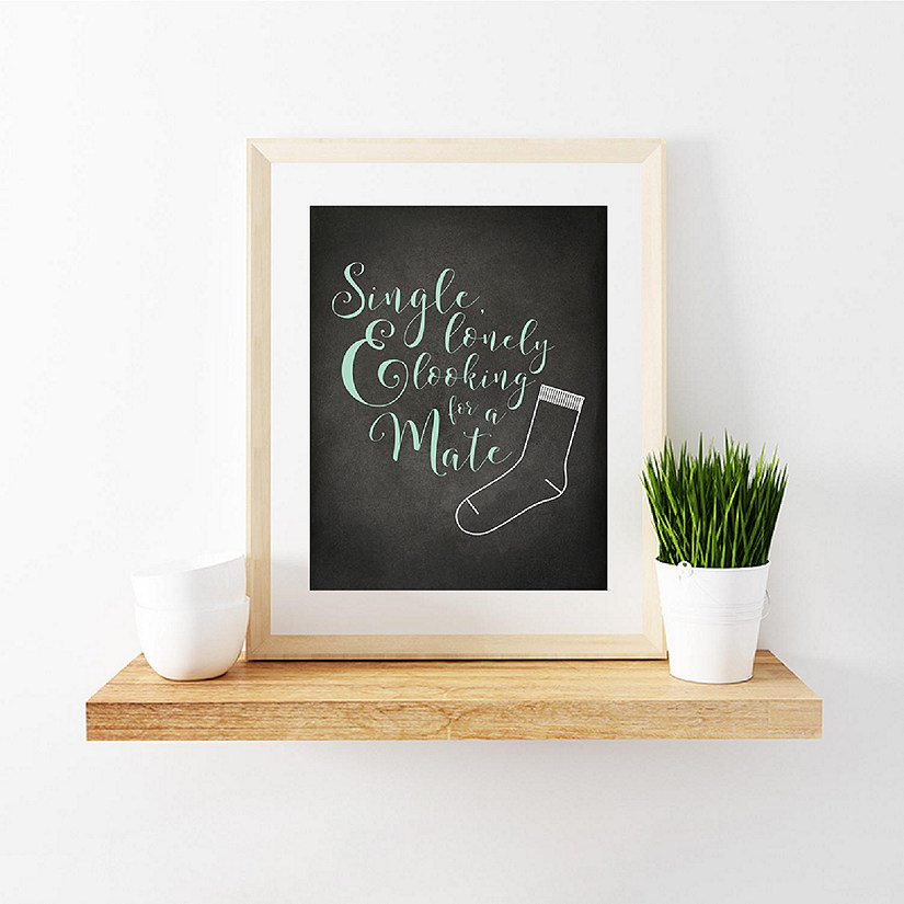 Chalkboard Lonely Sock Sign 8.5x11 Image