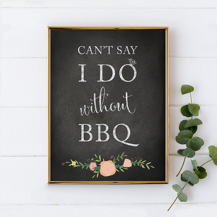 Chalkboard Pink Coral BBQ Table 8.5x11 Image