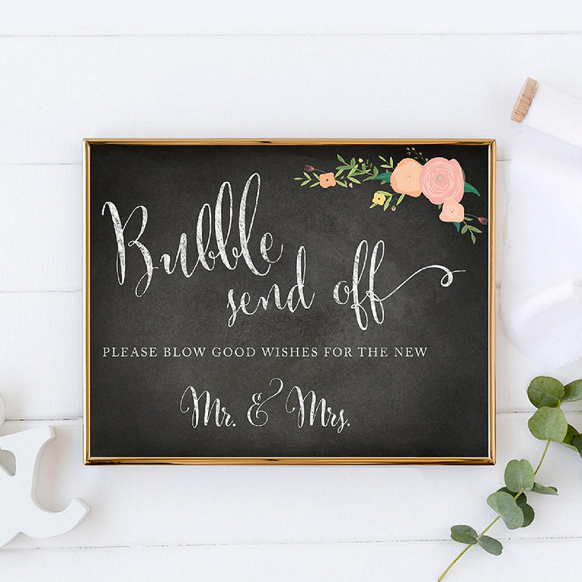 Chalkboard Pink Coral Bubble Send 8.5x11 Image