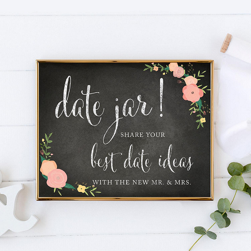 Chalkboard Pink Coral Date Jar 8.5x11 Image
