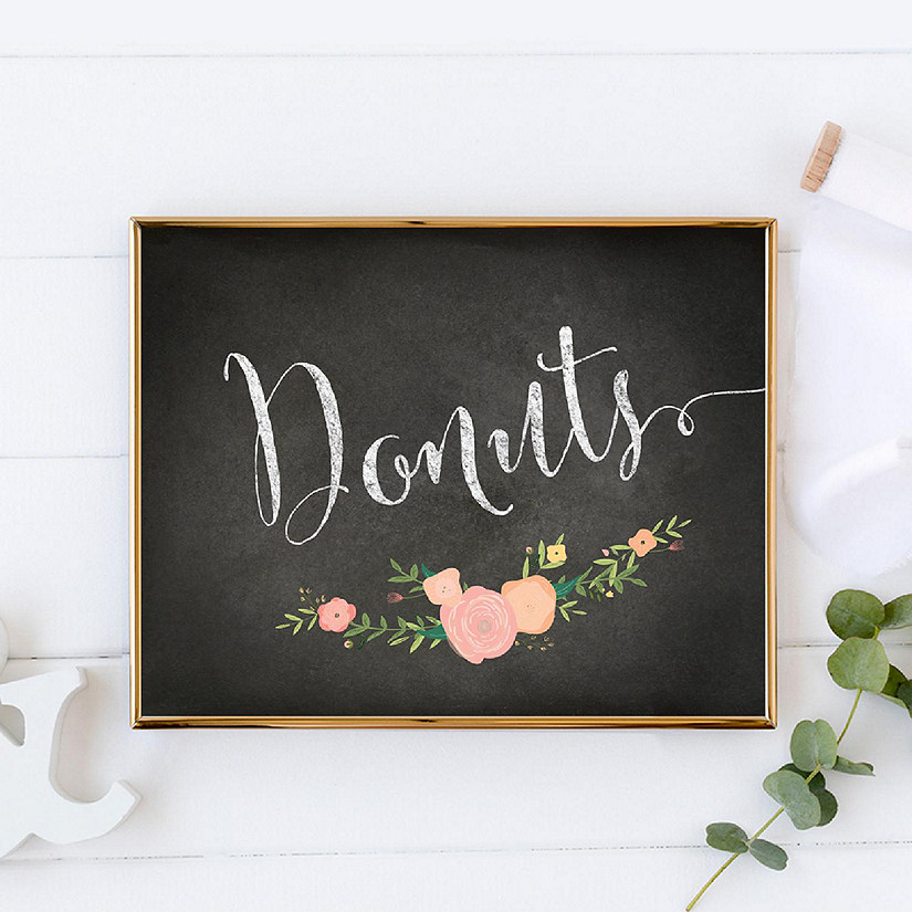Chalkboard Pink Coral Donuts 8.5x11 Image