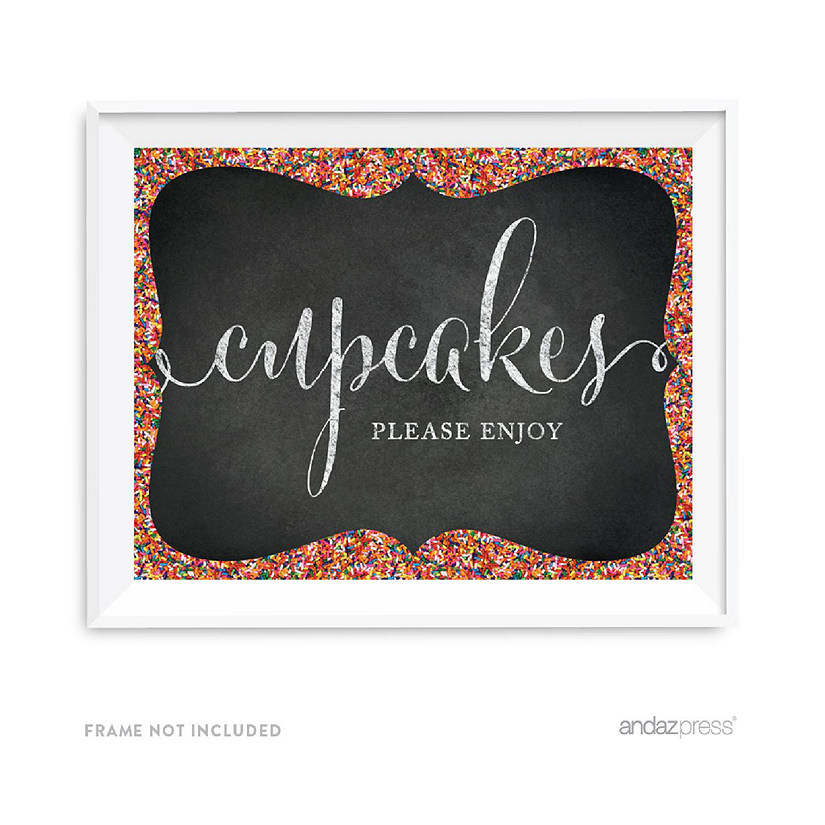 Chalkboard Rainbow Cupcakes 8.5x11 sign Image