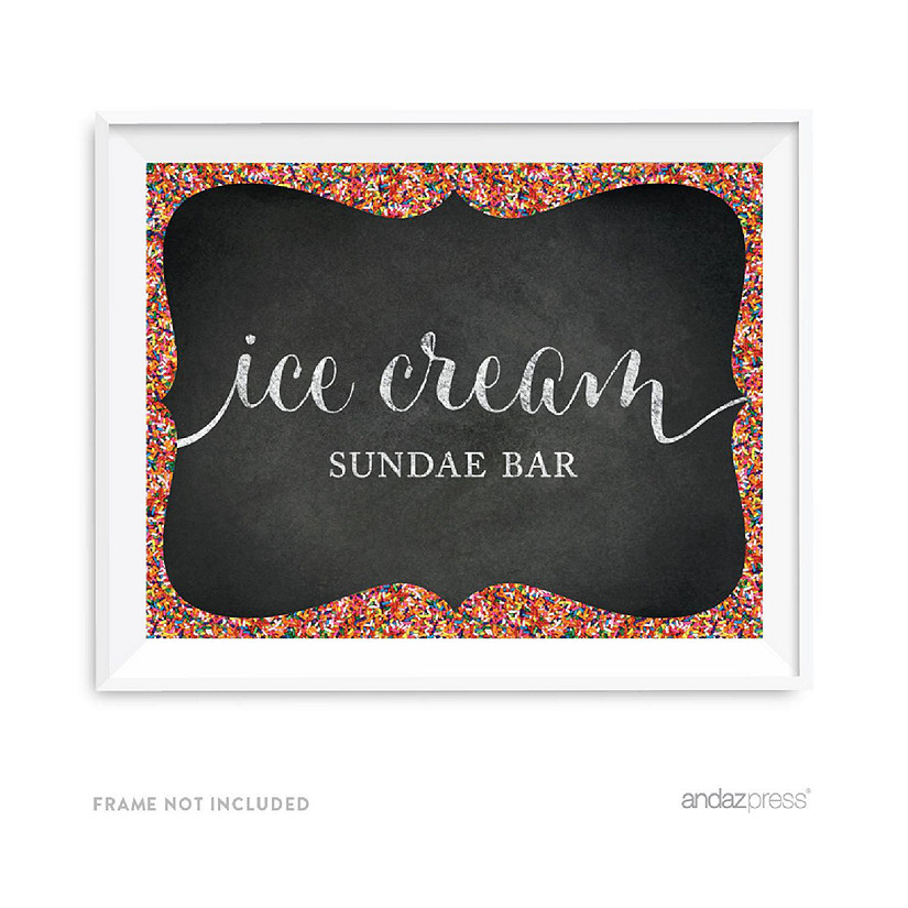 Chalkboard Rainbow Sundae Bar 8.5x11 Image