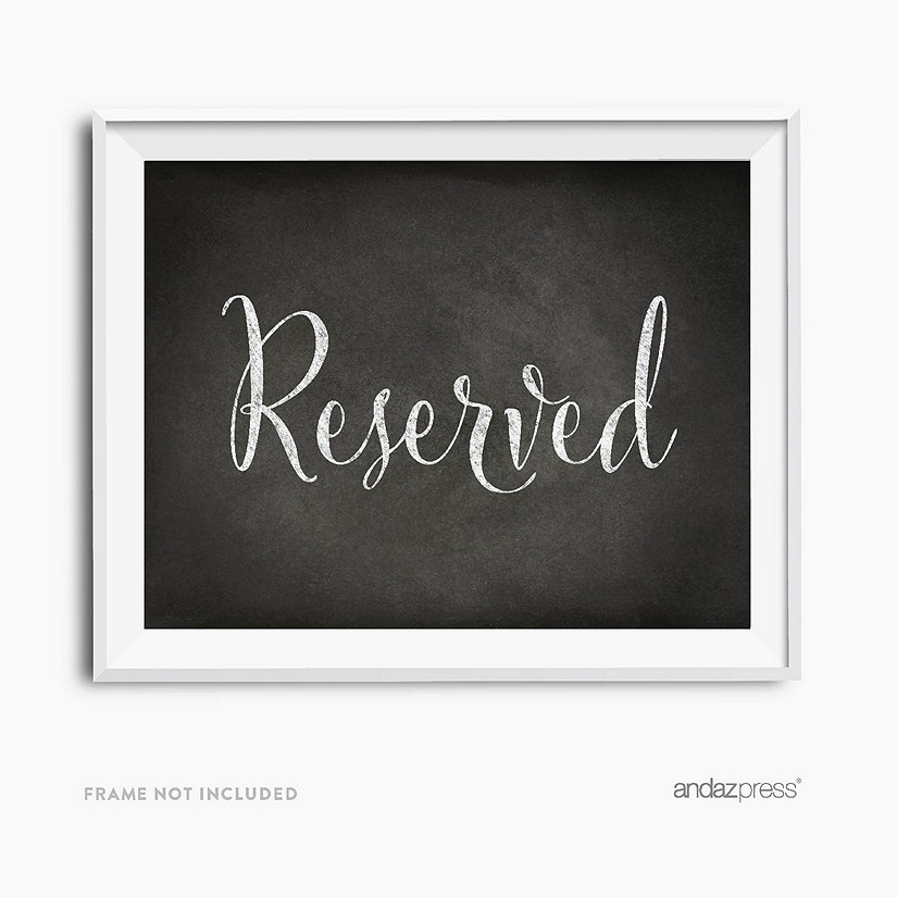 Chalkboard Reserved Sign 8.5x11 Image