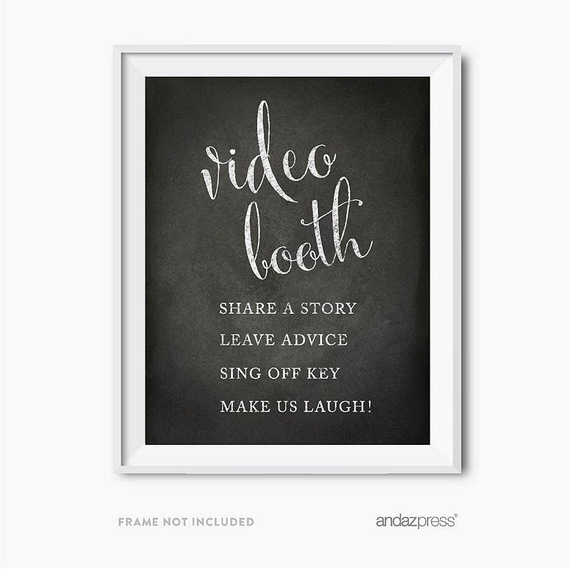 Chalkboard Video Booth Sign 8.5x11 Image