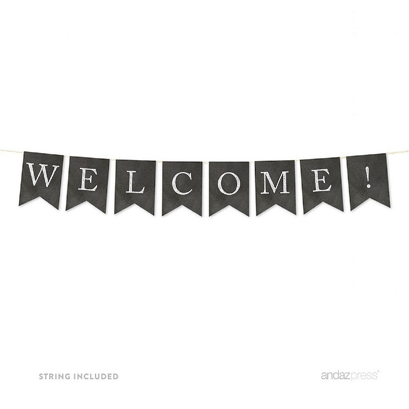 Chalkboard Welcome Bunting - 4 x 5.5 Inch Image