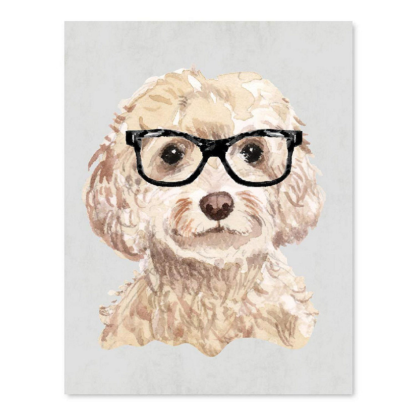 Champagne Cockapoo Glasses 8.5x11in Image